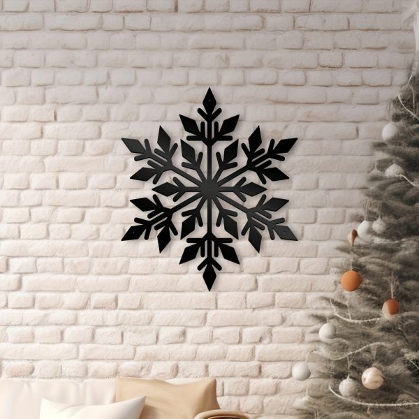 1pc Classic Snowflake Iron Wall Art - Christmas Holiday Decor - Cast Iron, Wall-Mounted - Perfect For Bedroom, Living Room, Door & Window Decorations - Ideal For Nativity Scenes