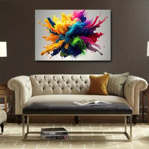 1pc40x60cm/ 16*24in Wooden Framed Colorful Smoke Shock Poster, Modern Art Style, Wall Art, Home Decoration, Corridor, Living Room, Bedroom Wall Decoration