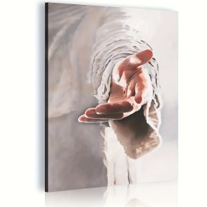 1PC Jesus Hand of God Canvas Painting Art Deco Printed Poster Image Home Living Room Bedroom Decor with Frame