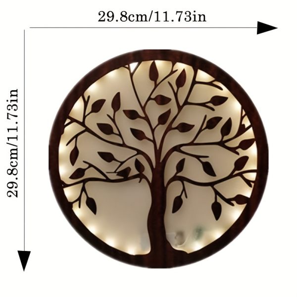 Creative LED Timing Tree of Life Board Hanging Decoration - Warm White Small Night Light Halloween Christmas Gift