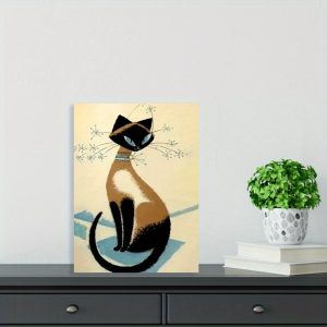 1 pc, Wooden Framed cat Canvas painting, Thickness 1.2inch, High quality Wall Art Prints Poster, Direct hanging Wall Picture, Decor for Home Gifts, living room, bathroom, bedroom, kitchen